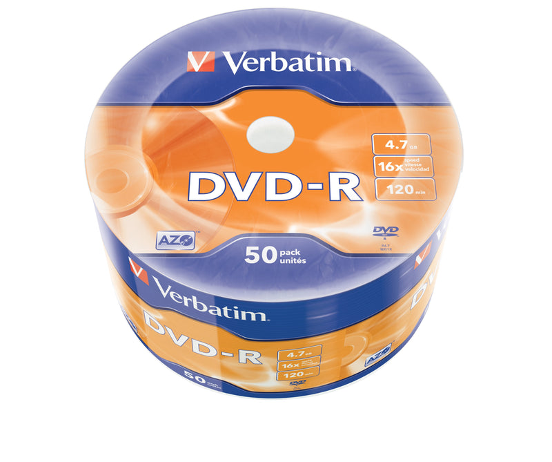 Verbatim Paquete 50 Units Dvd-r Matt Silver Wrap Husillo