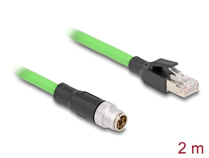 Delock 80442 Cable M12 Codificado X 8 Pin Male a RJ45 Male Pur (tpu) 2M