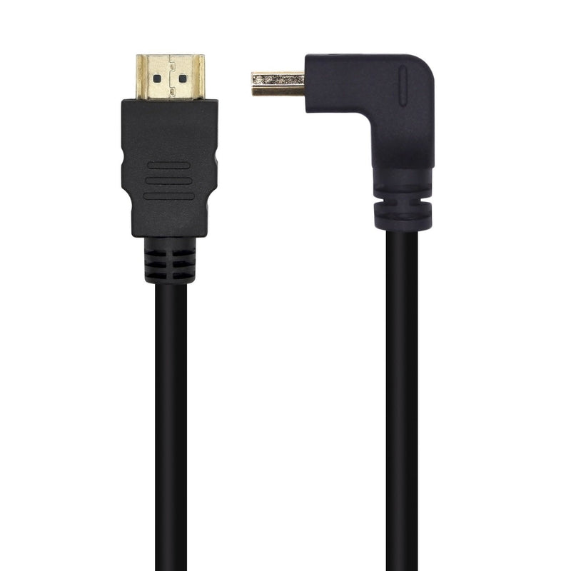 Aisens HDMI Cable V2.0 Acodado Premium Hec 4K@60HZ 18Gbps - 2M - Black