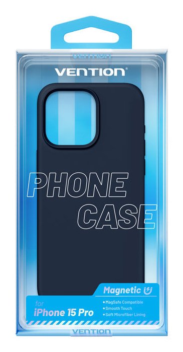 Vention Case Silicone With Magsafe KUFL0-30 Compatible With Iphone 15 Pro Blue Medianoche