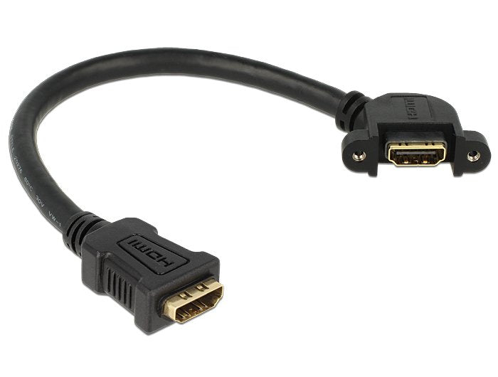 Delock 85101 HDMI Cable a Female HDMI a Female Panel-mount 110° Angled 25CM