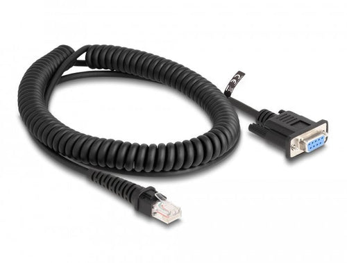 Delock 87996 Cable RJ50 Espiral Male a Connector D-sub 9, Female 1,5M, Black — image 1