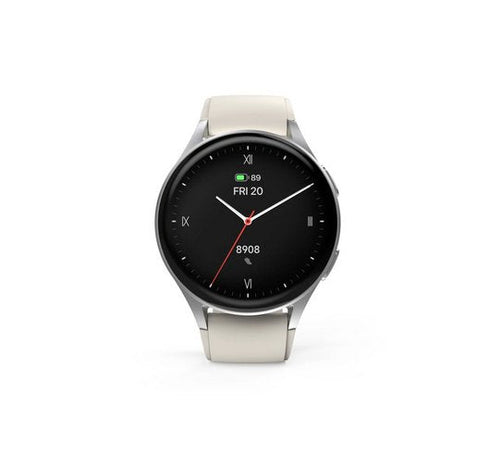 Hama Smartwatch 8900, Gps, Amoled 1.3, Srebrna Koperta, Bezowy Pasek Silikonowy — image 1