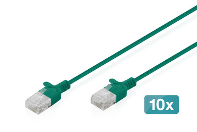 CAT.6 U-UTP Slim Network Cable, 3M, Green 10 Pcs — image 1