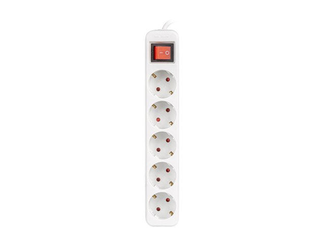 Lanberg Power Strip 5 Sockets / Protection Kids / Cable 3M / White / PS1-05F-0300-W