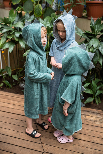 Short-Sleeve Poncho DINOSAUR - For KIDS (Size 122-150)