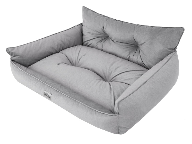 Hano Dog & Cat Bed with Removable Cover – Grey, L