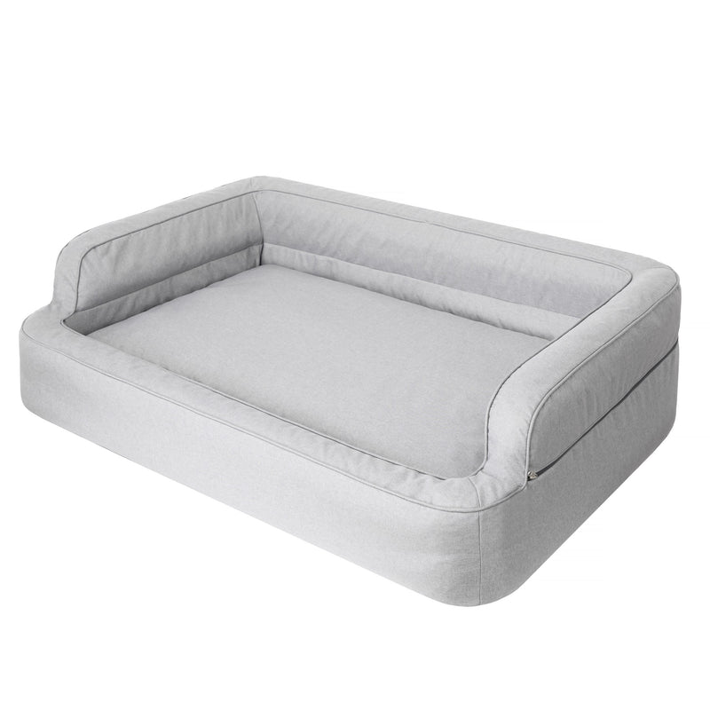 Mano Ergonomic Dog Bed with Removable Cover – Grey, XL