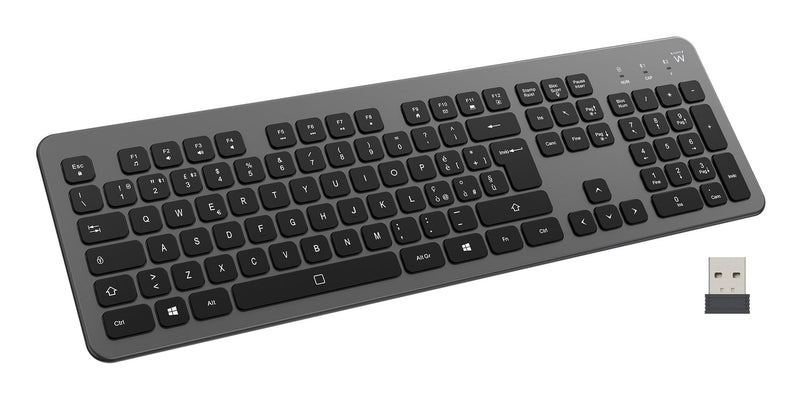 Ewent EW3296 Keyboard Wireless Multiconexion - 3 Conexiones Simultaneas - 1XWIRELESS 2.4GHZ, 2XBLUETOOTH 5.0 -