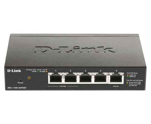 Switch Gestionable D-link DGS-1100-05PDV2 5 Ports RJ-45 10 100 1000 PoE — image 1
