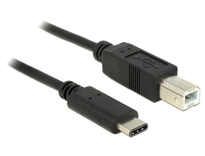 Delock 83601 USB Cable 1M 2.0 USB C USB B Black — image 1