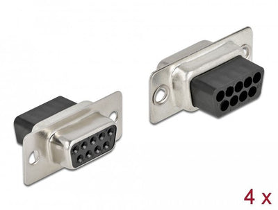 Delock Pinza Sujeción Female D-sub 9, Metal 4 Pieces — image 1