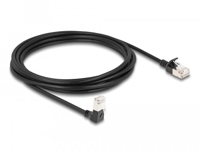 Delock Network Cable RJ45 CAT.6A S/FTP Slim 90° Unten Angular / Gerade 3M