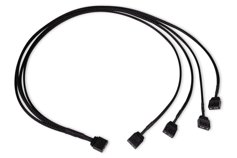 Alphacool And -cable Divisor ARGB 3 Pines a 4X 3 Pines, 60CM Black Connector Included 18712
