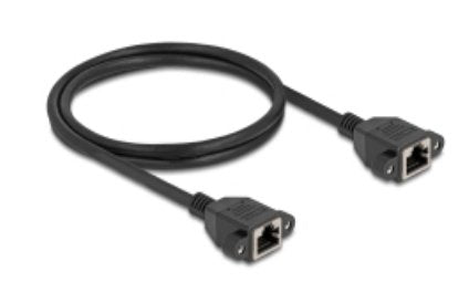 Delock Network Cable Alargador S FTP RJ45 Connector Female a RJ45 Connector Female CAT.6A Flache Version 1M Bl