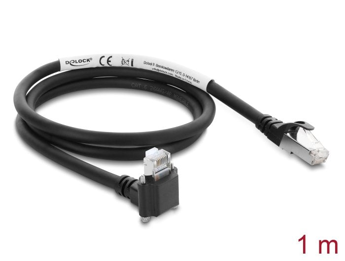 Delock Gige Camera Cable RJ45 Connector Male 90° Angulado With Screws Connector Male Length 28MM a RJ45 Connec
