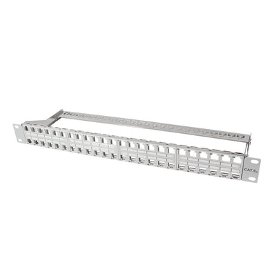 Logilink Patchpannel Keystone 1U. 48 Ports. Shielded. Grey — image 1