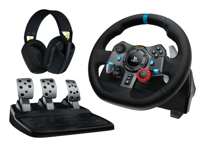 Logitech G 991-000539 Controller And Wheel Aluminium Black USB Wheel + Pedals + Headphones PC, Playstation 4,  — image 1