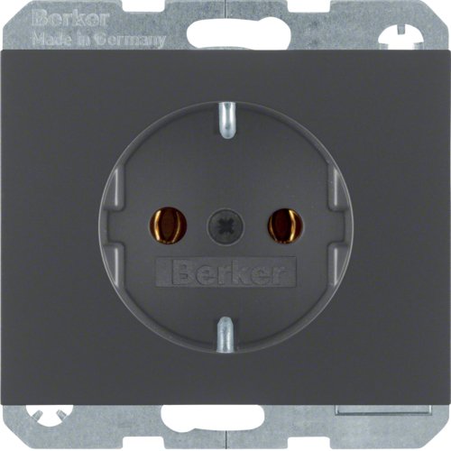 Berker 47157006 Schuko-toma Power Anth Matte