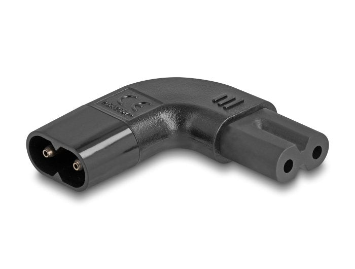 Delock Power Adapter IEC 60320 - C8 a C7, Connector Male Connector Female 2,5A, 90° Izquierda Derecha Angulado
