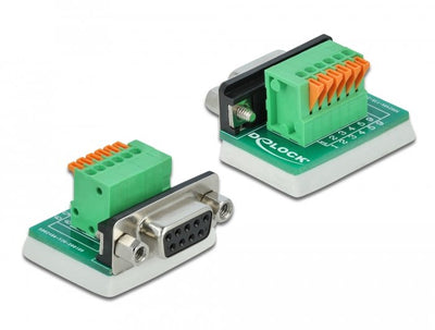 Delock Adapter D-SUB9 Female a Terminalblock Vertical — image 1
