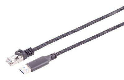 S-impuls USB-A LAN Cable Adapter 1G, RJ45, Alu, Black 1,5M — image 1