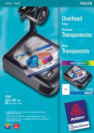 Avery Zweckform Inkjetfolien 2502 Transparent 50 Units
