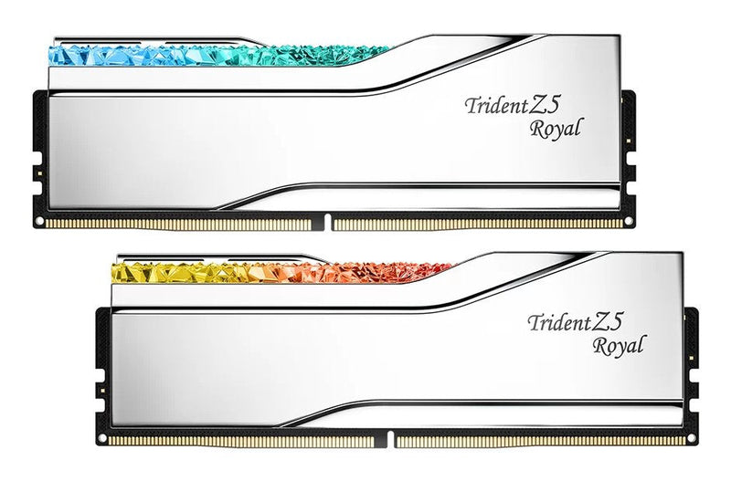 G.skill Memory 32GB DDR5 7600 (2X 16GB) Kit Dual, Plateada, F5-7600J3646G16GX2-TR5S, Trident Z5 Royal, Intel X