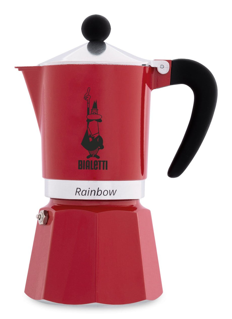 Bialetti Coffee Machine Italiana Rainbow Aluminium Black Red
