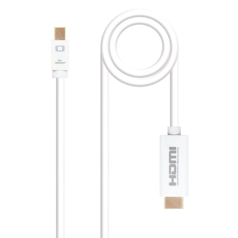 Nanocable Cable Converter Mini DP Male a HDMI V1.4 Male 2M - White