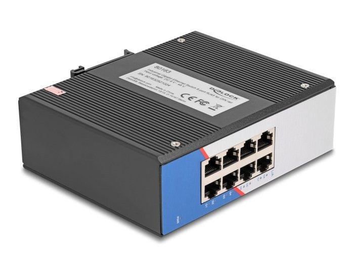 Industrial Gigabit Ethernet Switch 8 Port RJ45 Carril Din