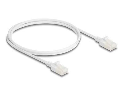 Delock RJ45 Network Cable CAT.6A Male a Male U/UTP Slim 1M White — image 1
