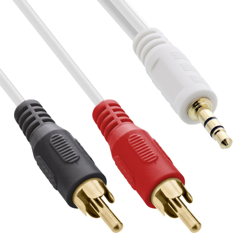 Inline Cable 2X Rca Male a 3.5MM Male Oro White 7.5M