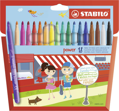 Stabilo Power Pack 18 Markers Colours - Punta Media 2MM - Ink Washable - Capuchon Ventilado - Colours Surtidos — image 1