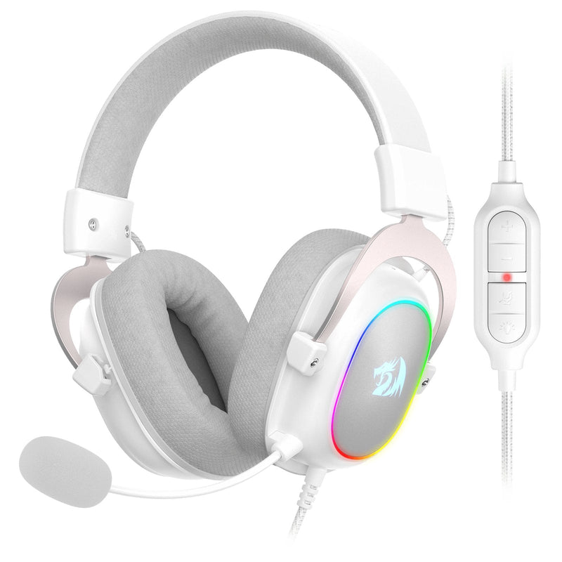 Redragon Zeus X Auricular Gaming RGB Virtual 7.1 USB Micrófono Blanco