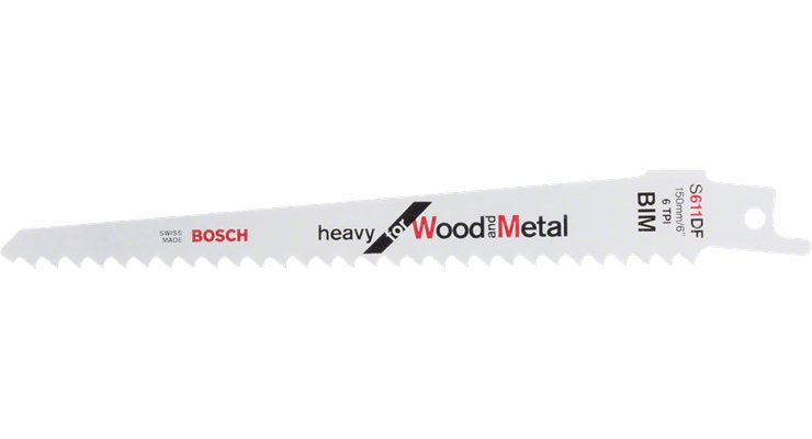 Bosch Hoja Saw Sable Professional S 611 Df Heavy Wood And Metal 100 Pieces Length 150MM 2608656259