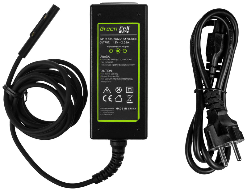 Green Cell Charger Pro Microsoft Surface Pro 3 I Pro 4 36W / 12V 2,58A / Magnetic