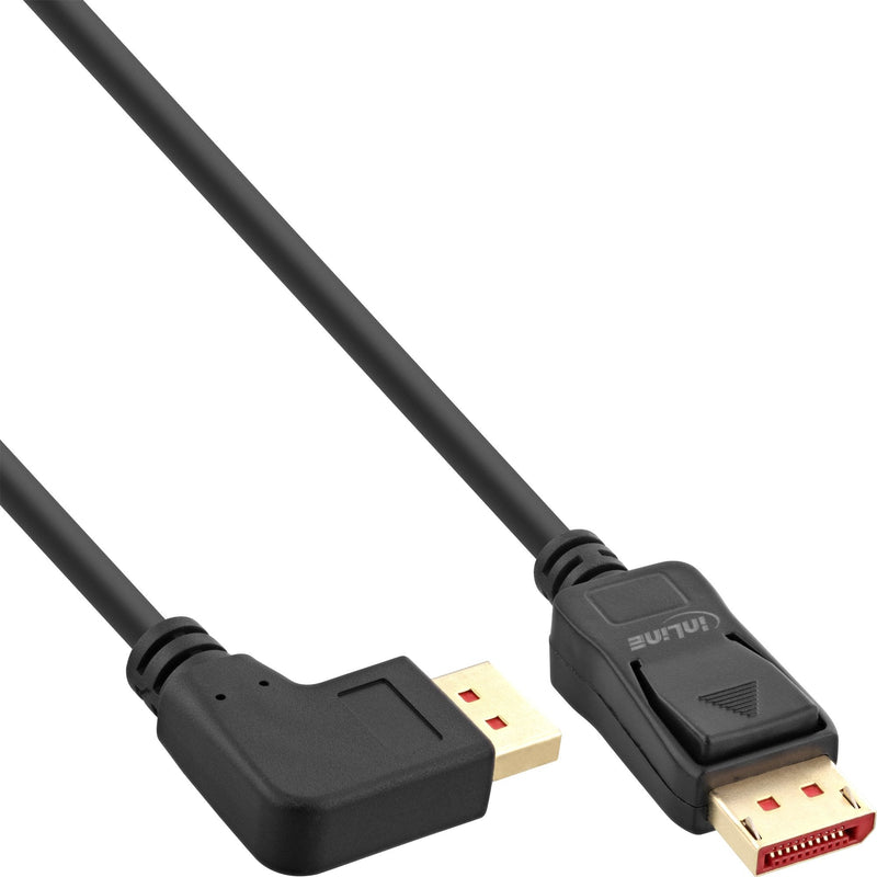 Inline Cable DisplayPort 1.4, 8K4K, Ángulo Izquierdo, Black/Gold 5M