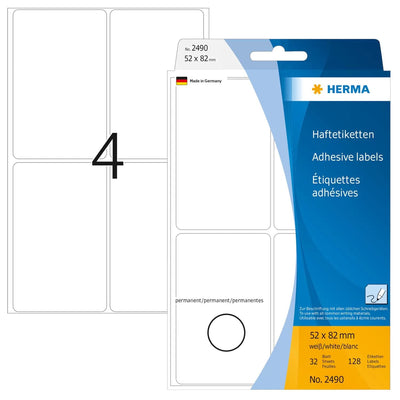 Herma Labels Multiusos Paper White 52X82 Mm Matte 128 Pieces — image 1