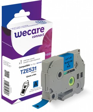 Armor K80051W4 Tape Printer Labels Brother TZE-531 Black Sobre Blue