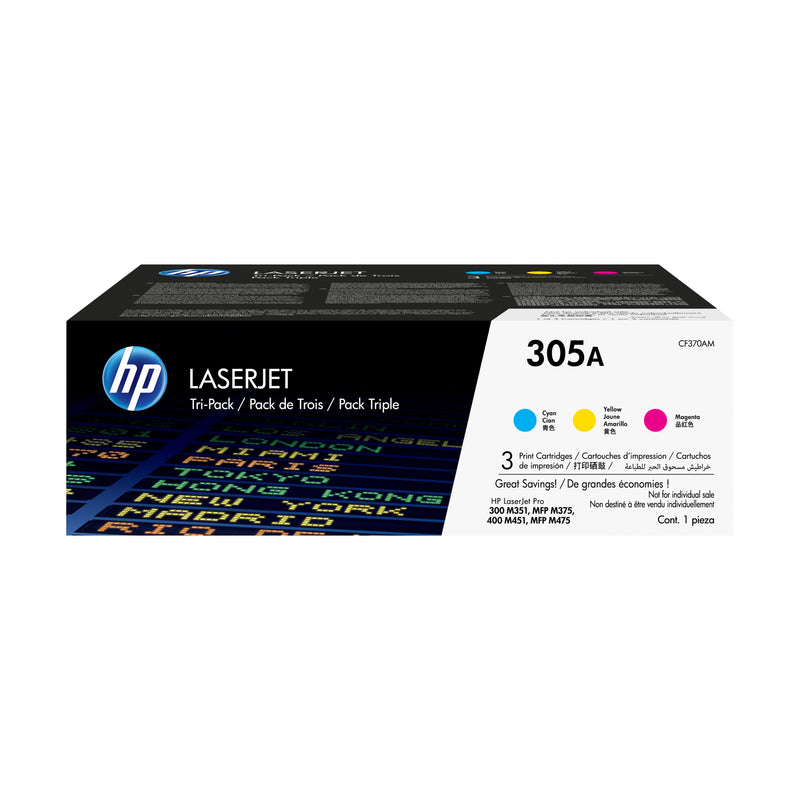 HP Genuine Toner 305A Cyan Yellow Magenta CF370AM