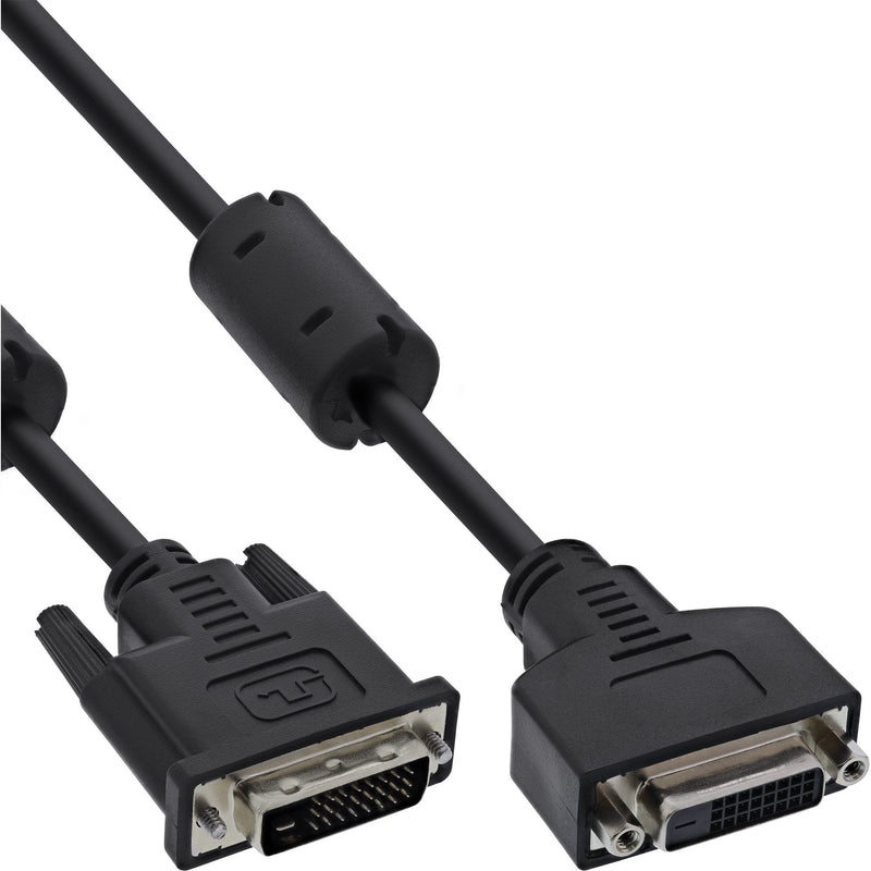 Inline Cable DVI-d 24 + 1 Male a Female Dual Link 2 Ferritas Black 5M
