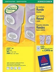 Avery Zweckform Labels L3415-100 White 40,0 X 40,0MM