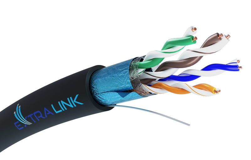 Extralink Bobina Network Cable CAT.5E FTP V2 Outdoor Twisted Pair Skretka 305M