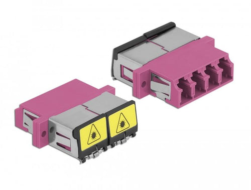 Lwl Empalme With Cover Protection Láser Lc Quad Connector Female a Lc Quad Connector Female Multimode Violet — image 1