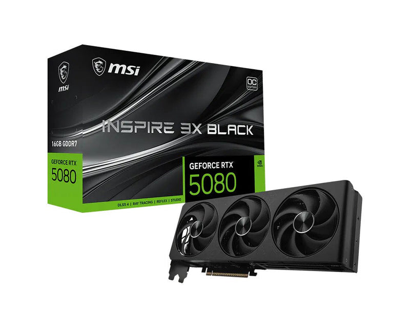 MSI Rtx 5080 16G Inspire 3X Oc Black GDDR7 3 Fan