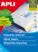 Apli Labels Printers Inkjet, Laser A4 100 Hojas White 105,0X 35,0