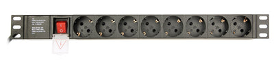 Gembird Power Strip Rack 8 Schuko Sockets 1U 16A 3M Cable — image 1