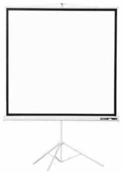 Approx Screen Tripod 180X180 High Quality Fabric White Matte Bordes Black 3CM