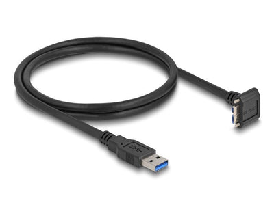 Delock 81030 USB 5Gbps USB Cable Tipo-a Male Recto a USB Micro-b Male Acodado 90° Hacia Abajo With Distance At — image 1